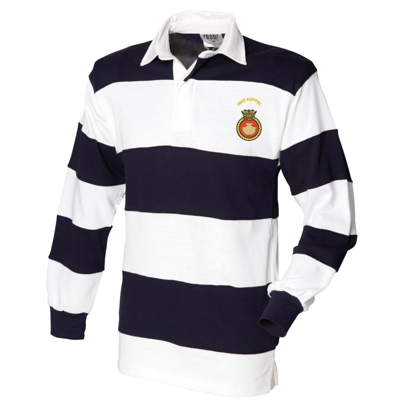 HMS Keppel Front Row Sewn Stripe Long Sleeve Rugby Shirt
