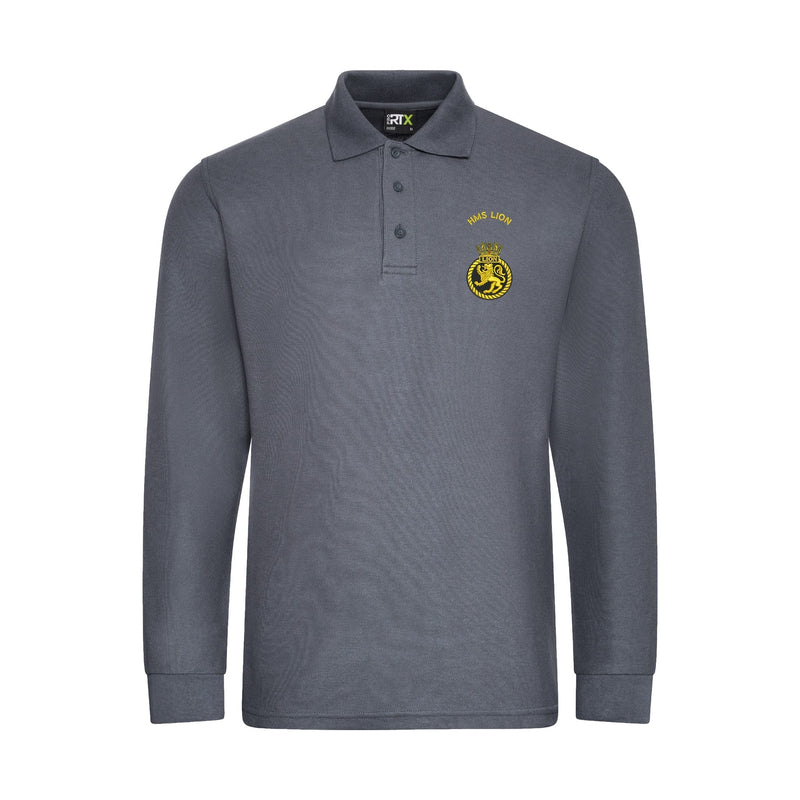 HMS Lion Long Sleeve Polo Shirt