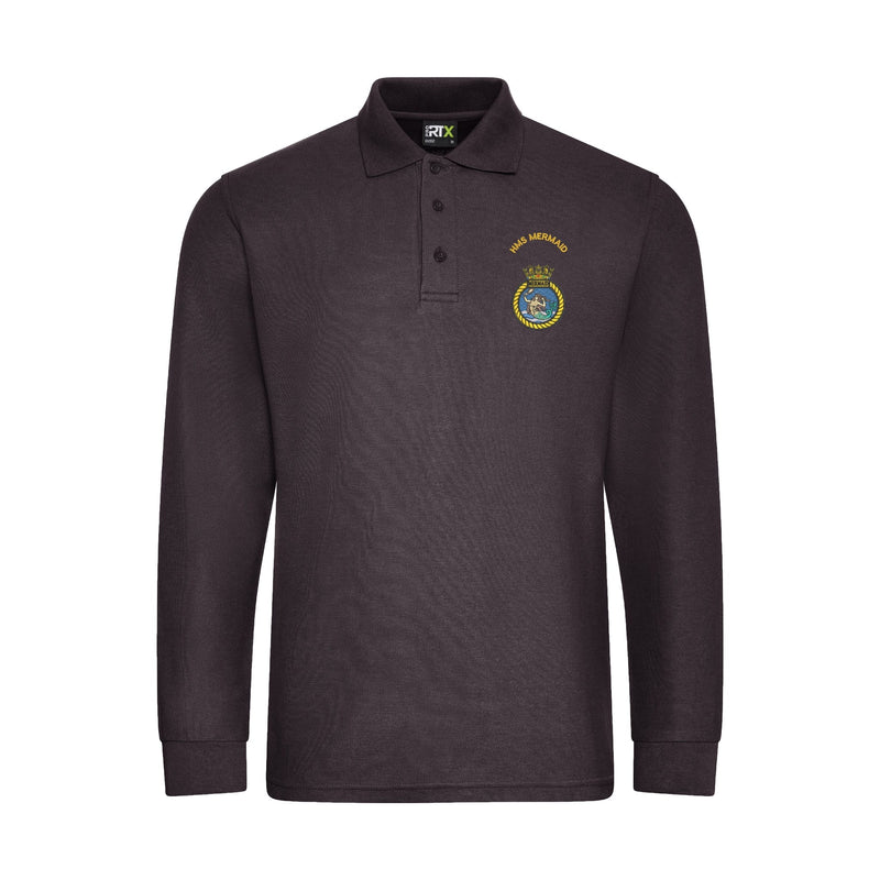 HMS Mermaid Long Sleeve Polo Shirt