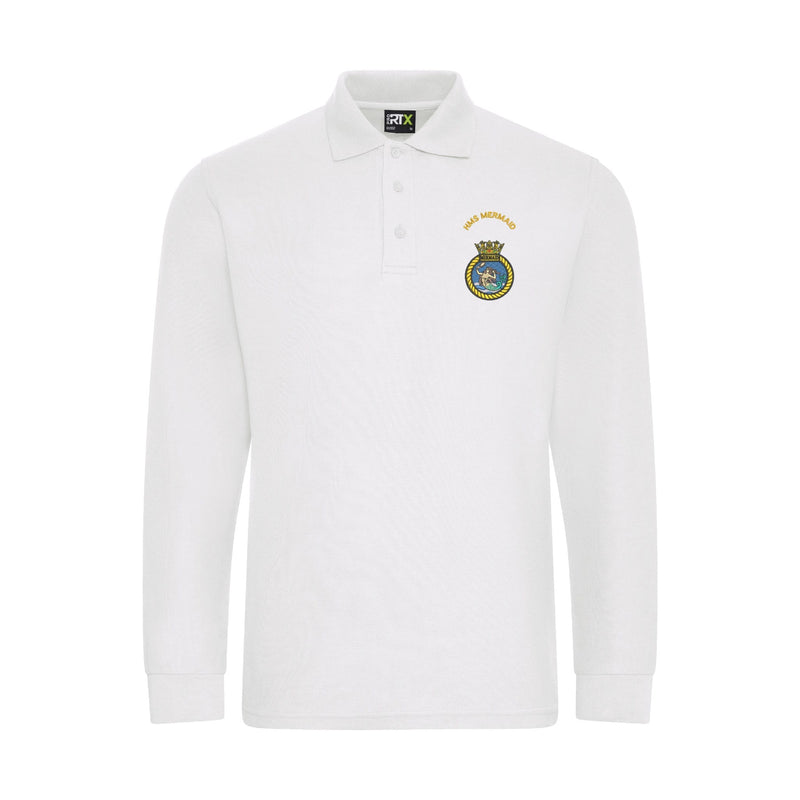 HMS Mermaid Long Sleeve Polo Shirt