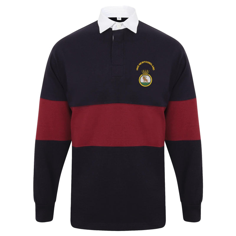HMS Newfoundland Front Row Long Sleeve Panelled Rugby Shirt