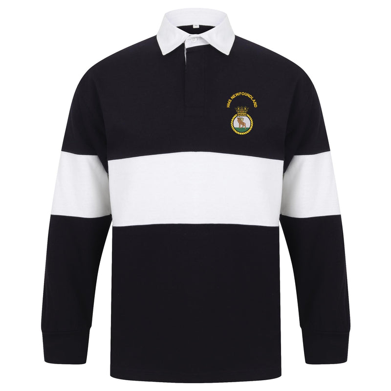 HMS Newfoundland Front Row Long Sleeve Panelled Rugby Shirt