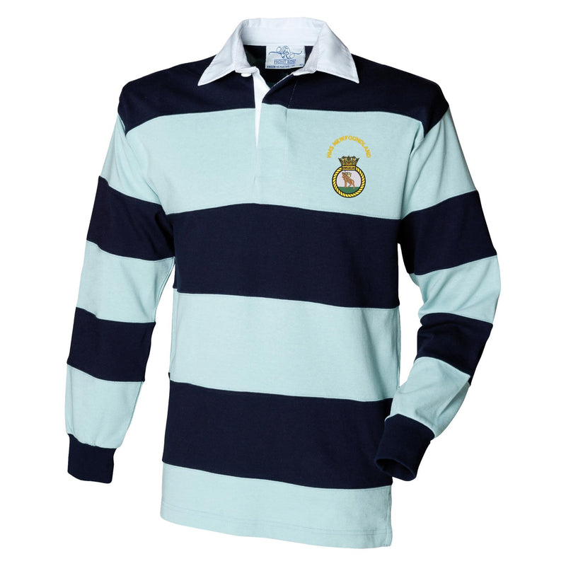 HMS Newfoundland Front Row Sewn Stripe Long Sleeve Rugby Shirt