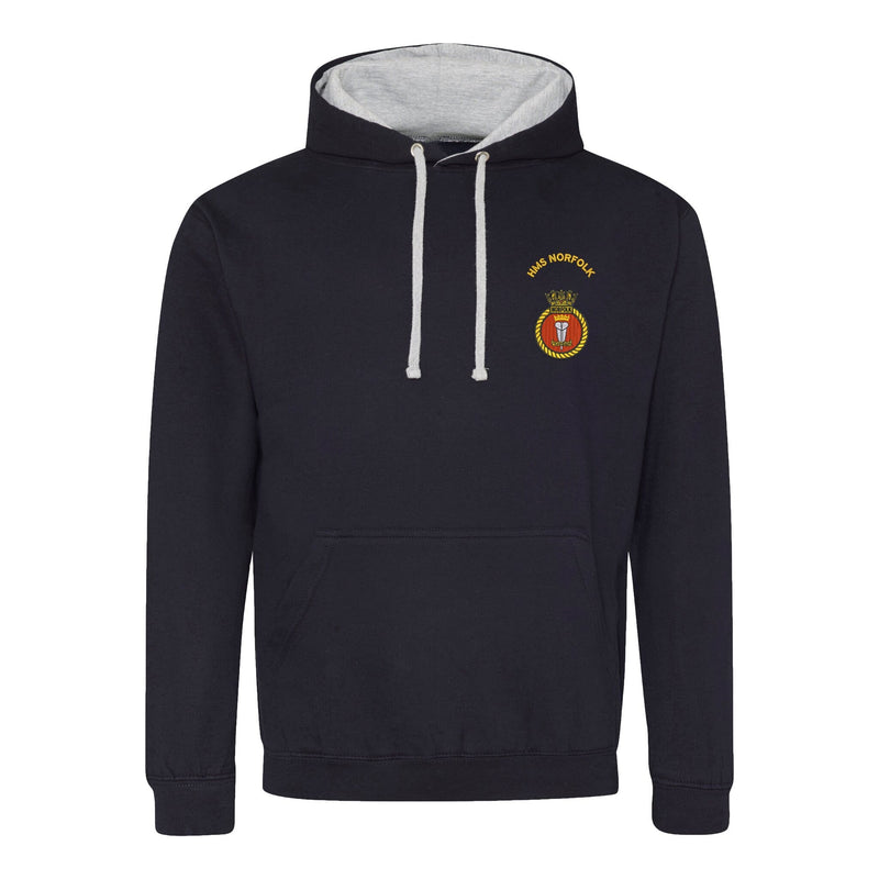 HMS Norfolk Varsity Contrast Hoodie