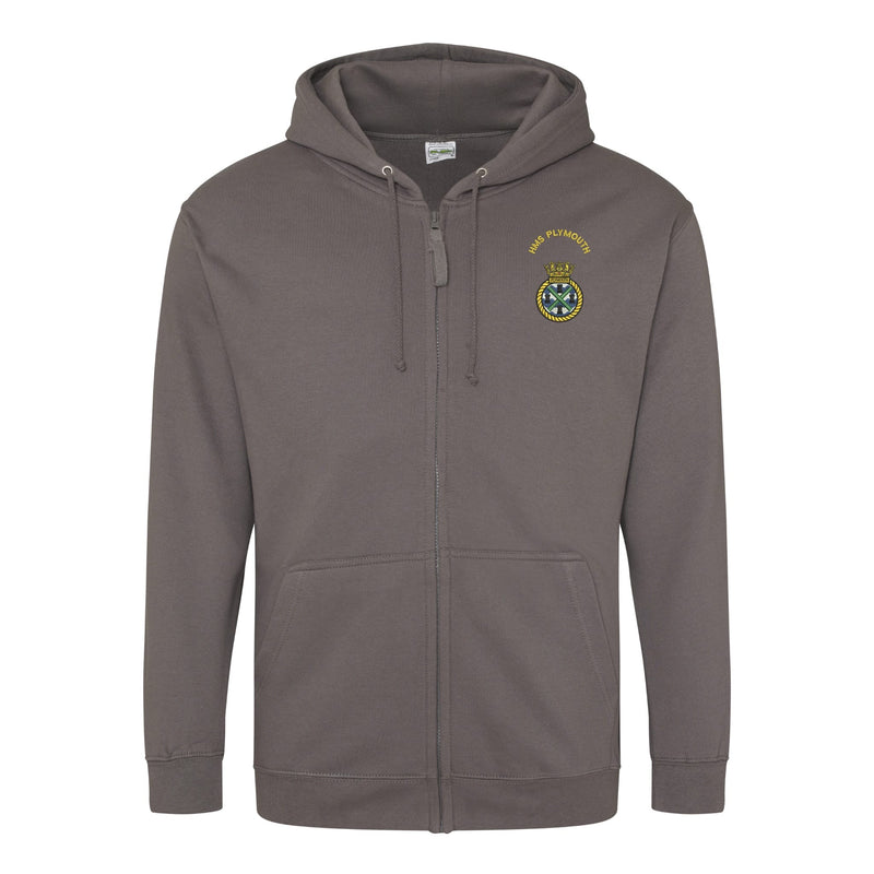 HMS Plymouth Zipped Hoodie