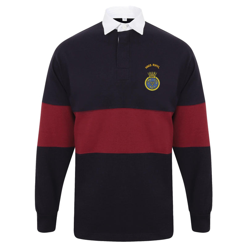HMS Rhyl Front Row Long Sleeve Panelled Rugby Shirt