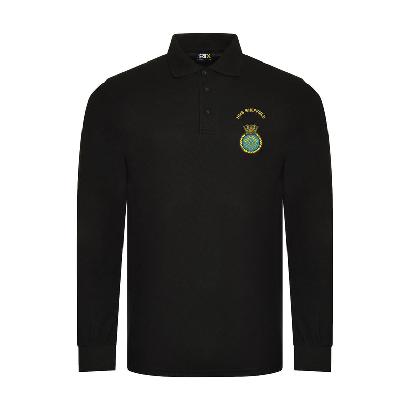 HMS Sheffield Long Sleeve Polo Shirt