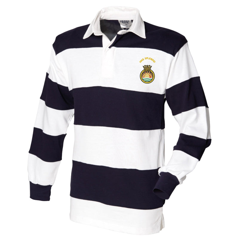 HMS Splendid Front Row Sewn Stripe Long Sleeve Rugby Shirt