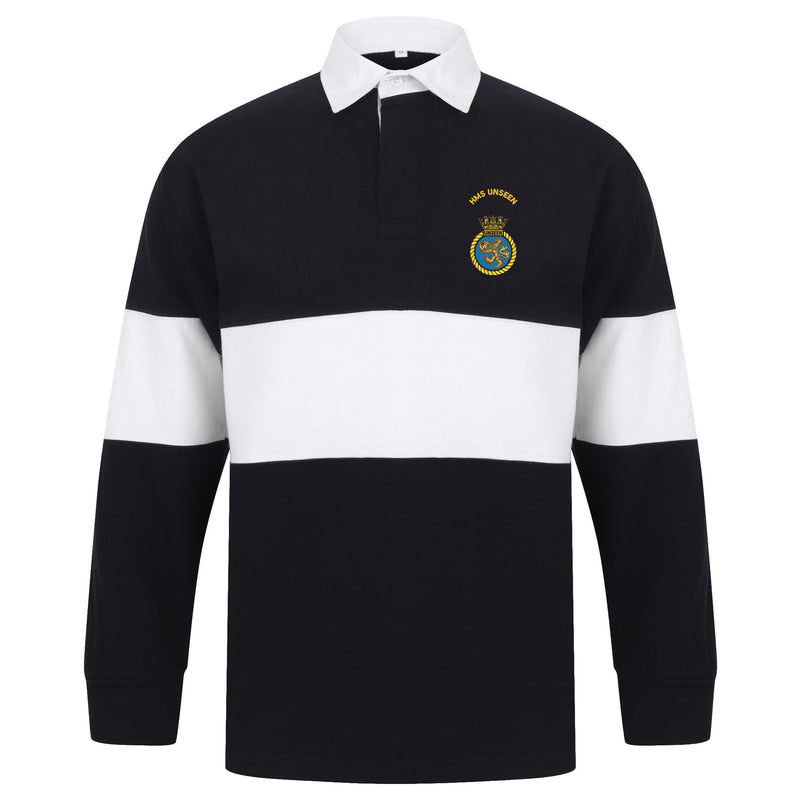 HMS Unseen Front Row Long Sleeve Panelled Rugby Shirt