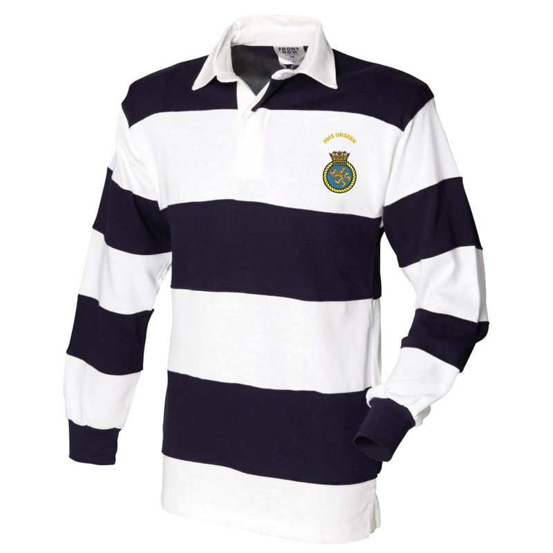 HMS Unseen Front Row Sewn Stripe Long Sleeve Rugby Shirt