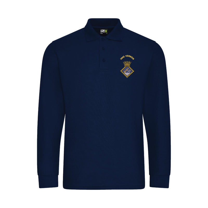 HMS Vernon Long Sleeve Polo Shirt