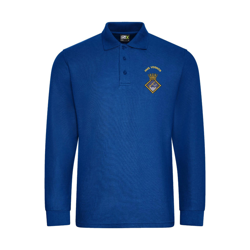 HMS Vernon Long Sleeve Polo Shirt