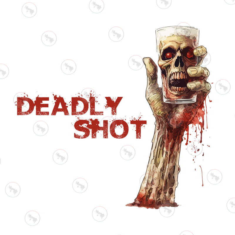 Zombie Deadly Shot Printed T-Shirt