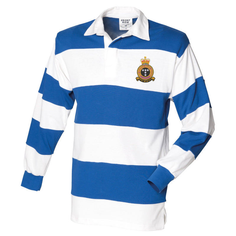Joint Helicopter Support Squadron Front Row Sewn Stripe Long Sleeve Rugby Shirt