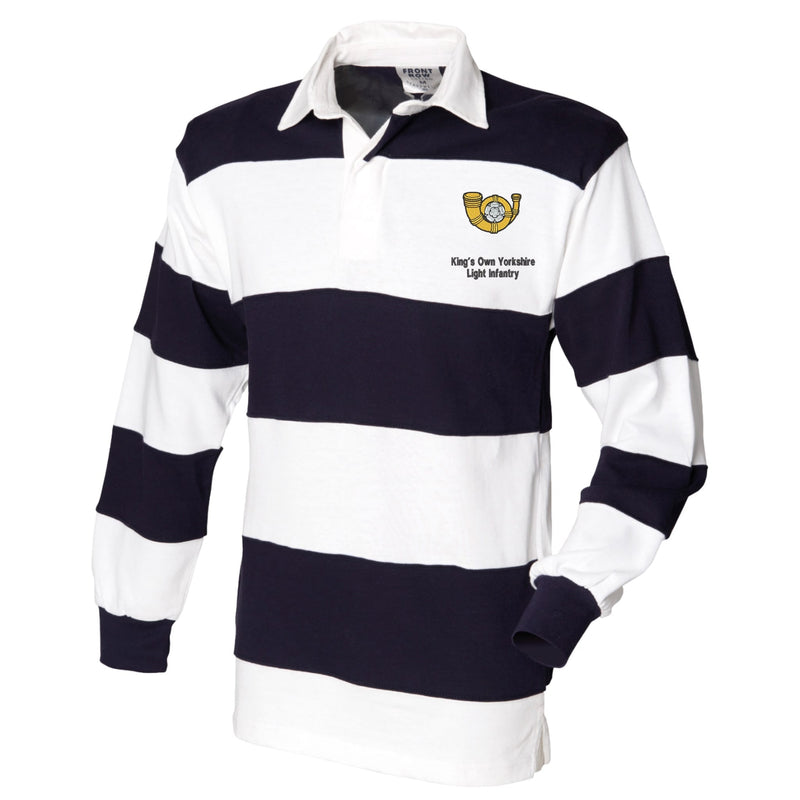 Kings Own Yorkshire Light Infantry Front Row Sewn Stripe Long Sleeve Rugby Shirt