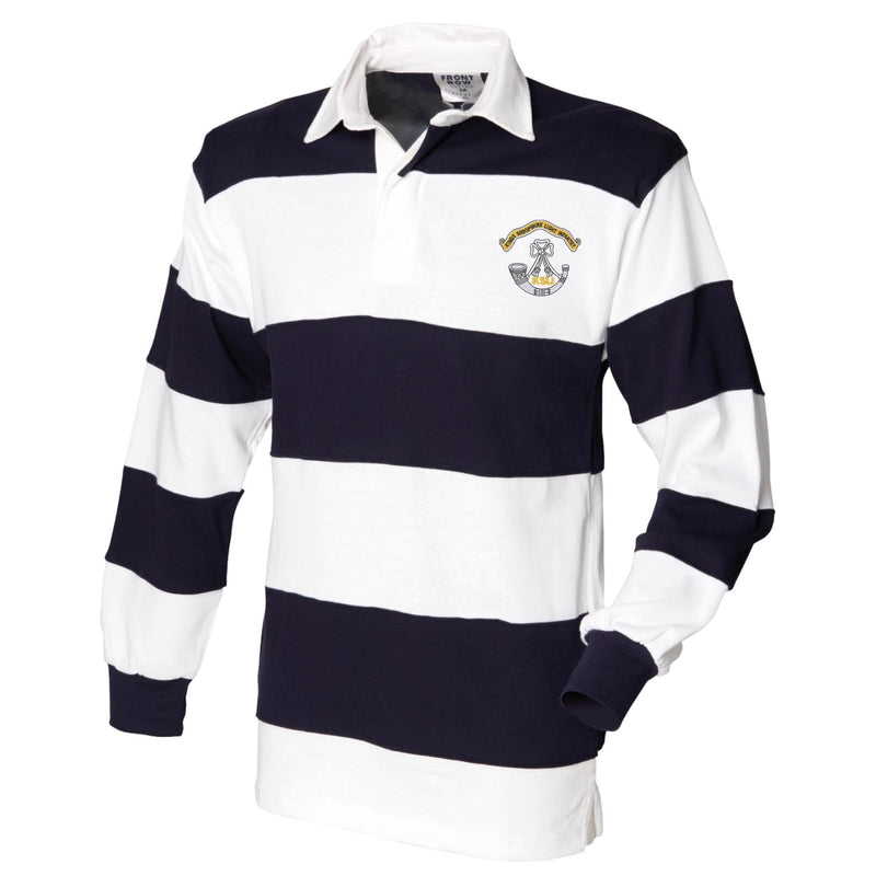 King's Shropshire Light Infantry Front Row Sewn Stripe Long Sleeve Rugby Shirt
