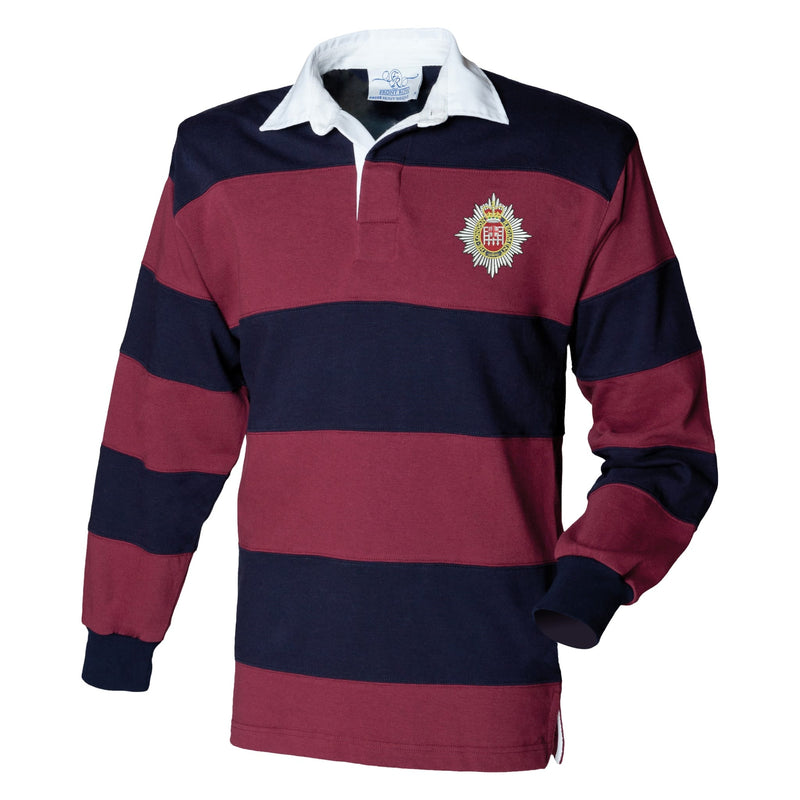 London Regiment Front Row Sewn Stripe Long Sleeve Rugby Shirt