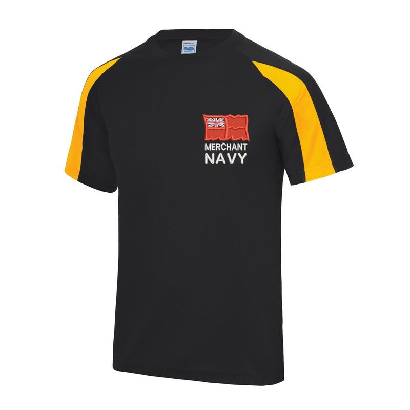 Merchant Navy Contrast Polyester T-Shirt