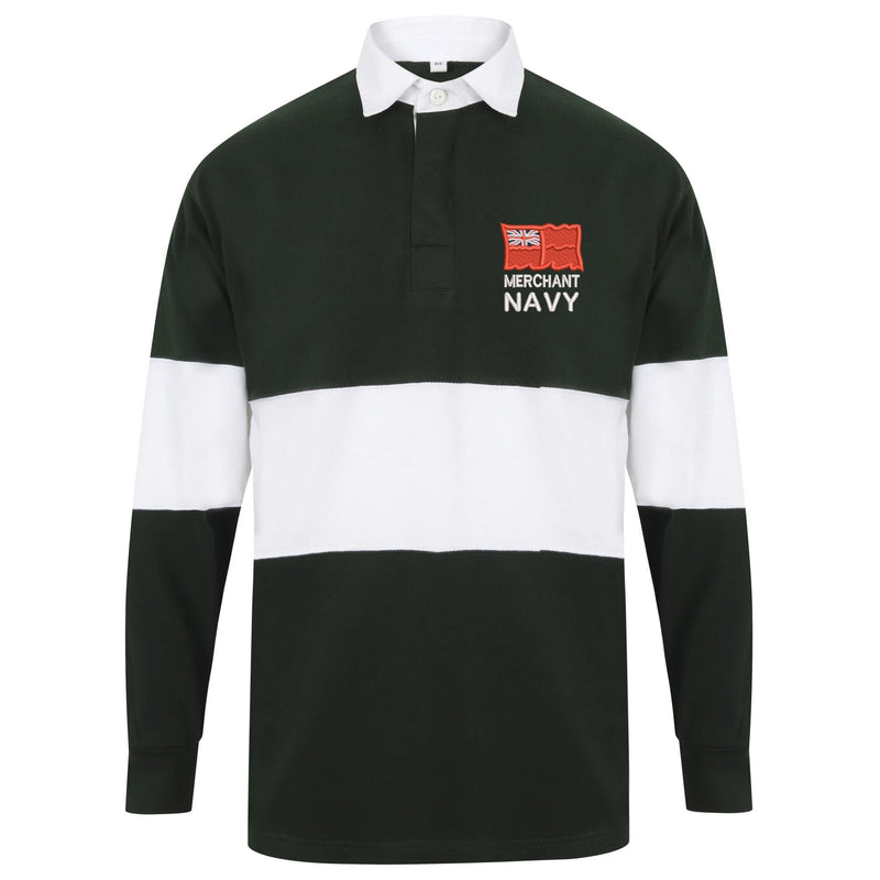 Merchant Navy Front Row Long Sleeve Panelled Rugby Shirt