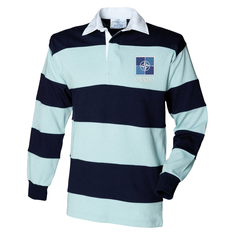 NATO Front Row Sewn Stripe Long Sleeve Rugby Shirt