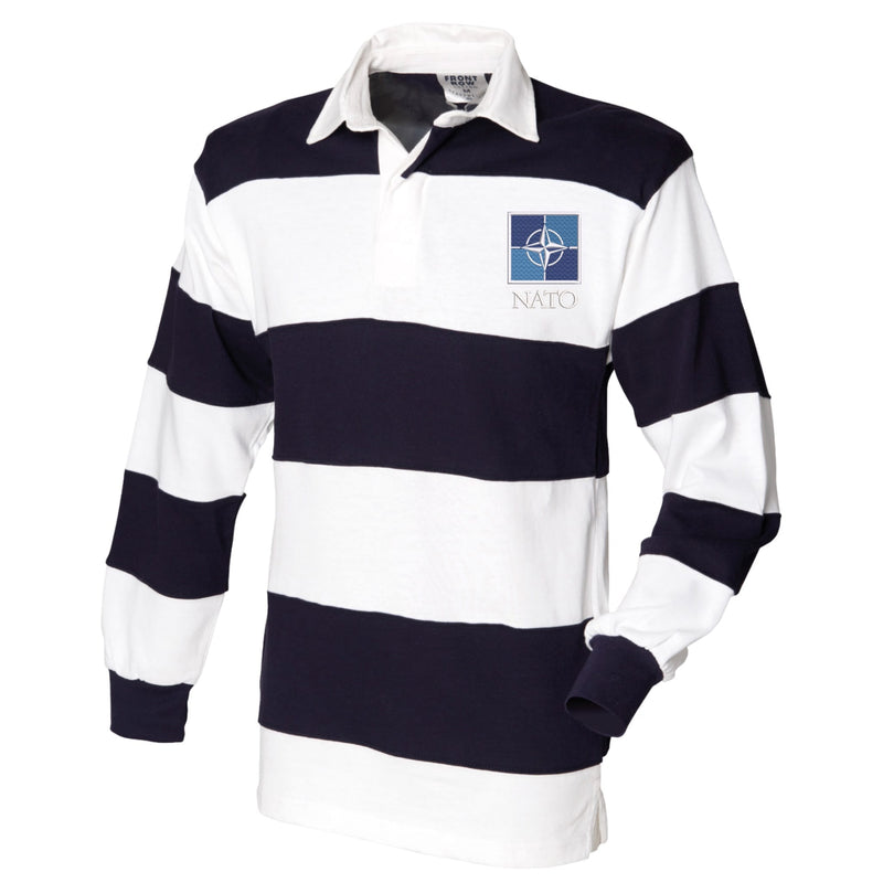 NATO Front Row Sewn Stripe Long Sleeve Rugby Shirt