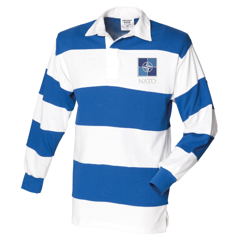 NATO Front Row Sewn Stripe Long Sleeve Rugby Shirt