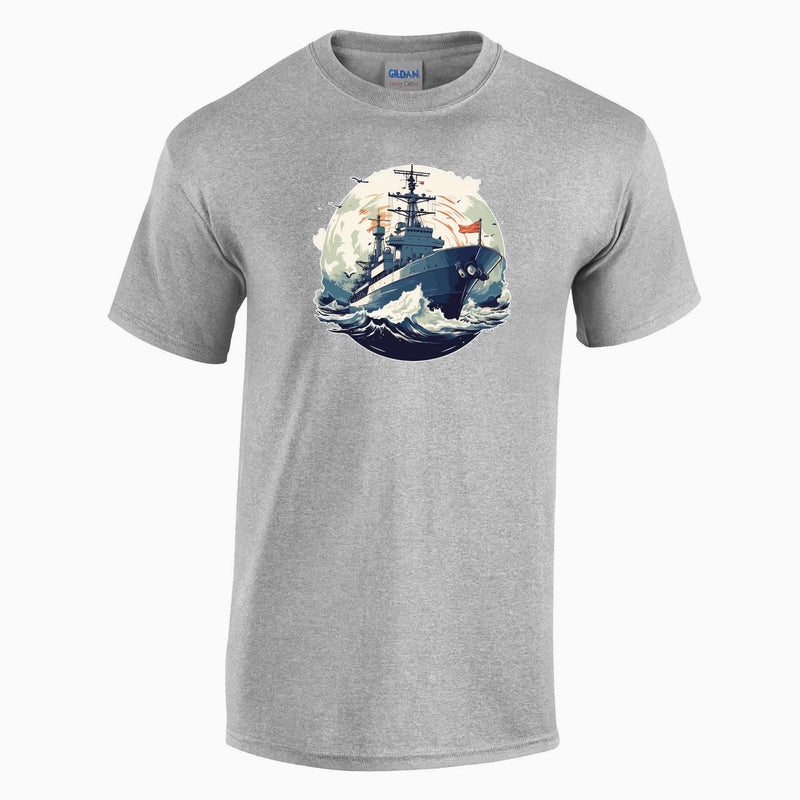 Navy Boat Printed T-Shirt