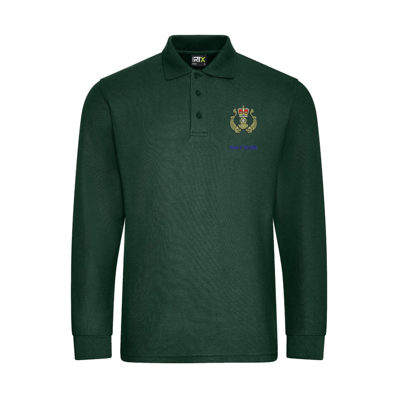 Navy Diver Long Sleeve Polo Shirt