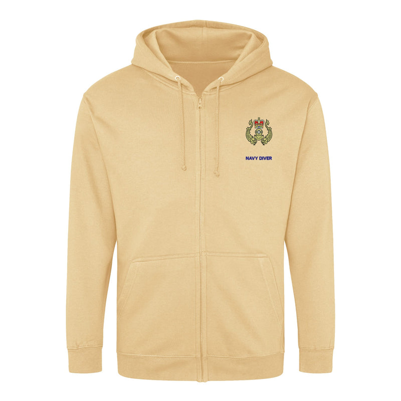 Navy Diver Zipped Hoodie