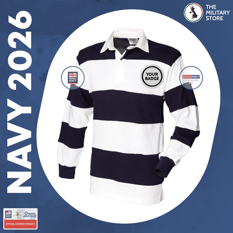Royal Navy - Sewn Stripe Long Sleeve Rugby Shirt - Army v Navy 2026