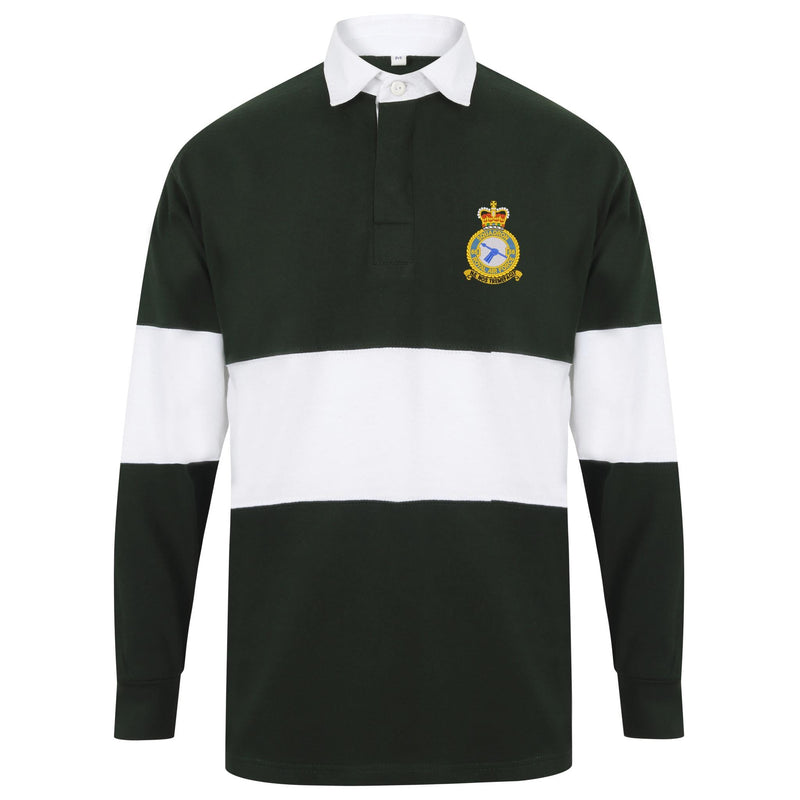 No 55 Squadron RAF Front Row Long Sleeve Panelled Rugby Shirt