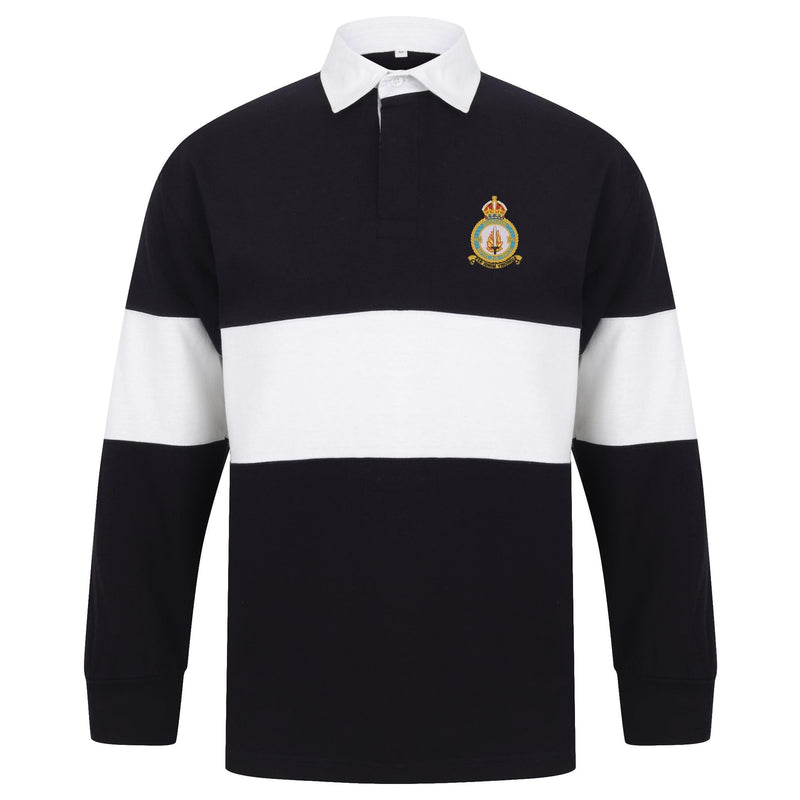 No 550 Squadron RAF Front Row Long Sleeve Panelled Rugby Shirt