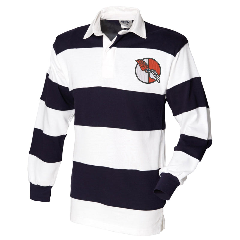 No. 7010 Squadron RAF Front Row Sewn Stripe Long Sleeve Rugby Shirt