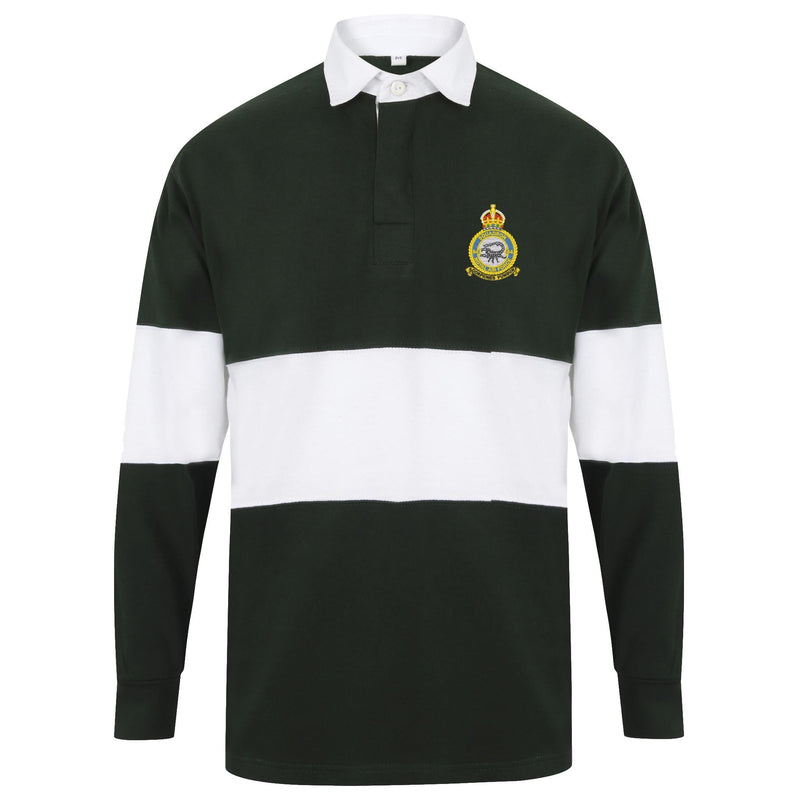 No 84 Squadron RAF Front Row Long Sleeve Panelled Rugby Shirt