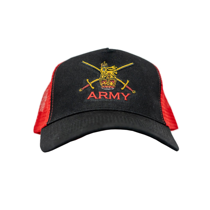 Army Black/Red Trucker Cap