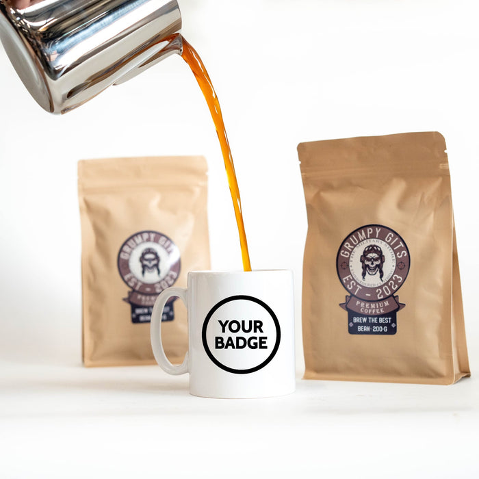 Grumpy Gits Premium Coffee With Mug (Your Choice Of Badge!)