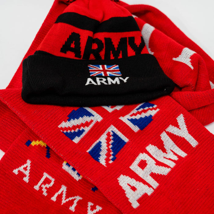 British Army Bobble Hat & Woven Scarf Bundle