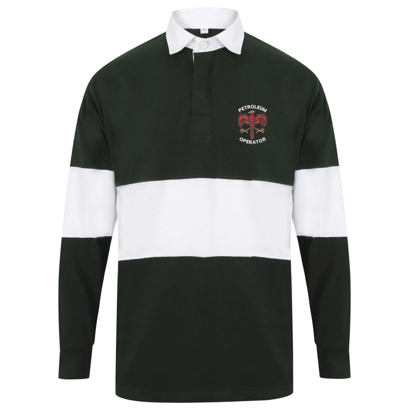 Petroleum Operator Long Sleeve Panelled Rugby Shirt
