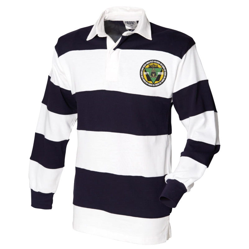 Puma Helicopter 1971-2025 Front Row Sewn Stripe Long Sleeve Rugby Shirt