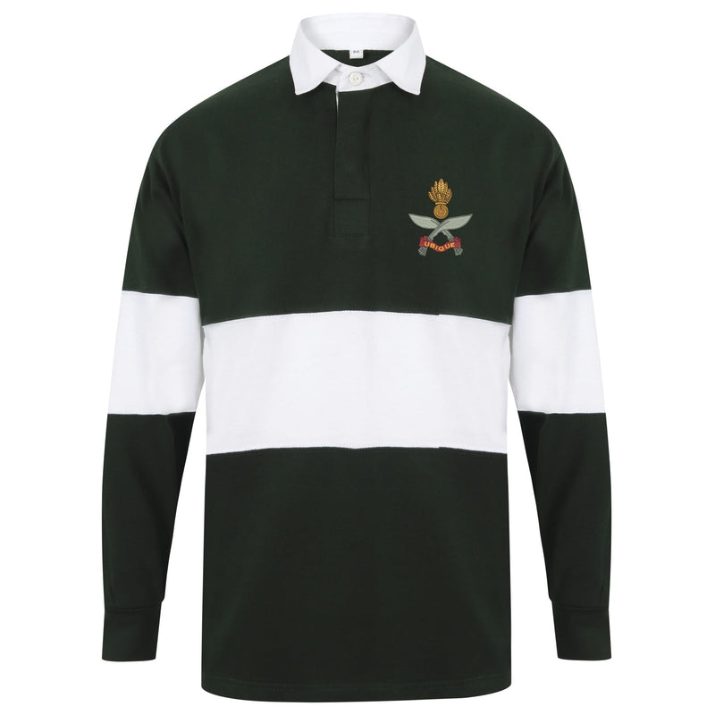Queens Gurkha Engineers Front Row Long Sleeve Panelled Rugby Shirt