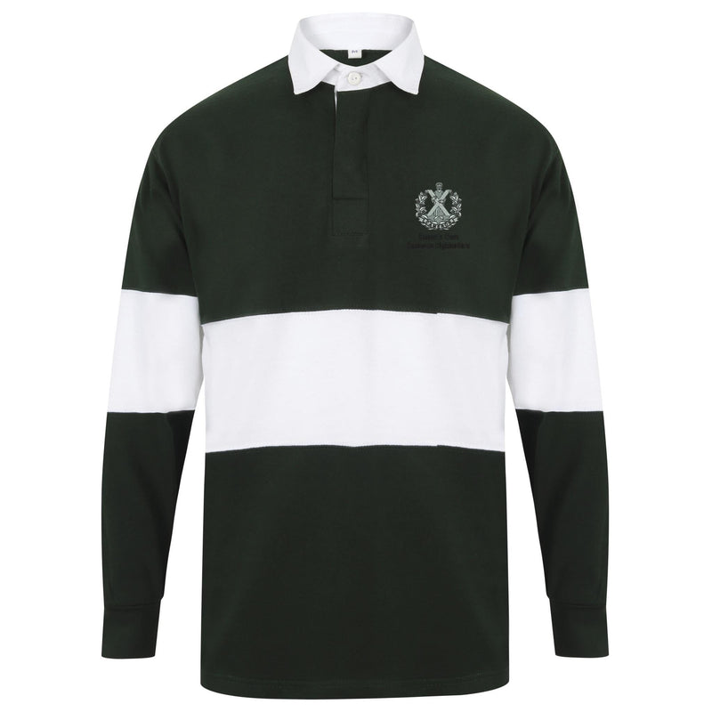 Queens Own Cameron Highlanders Front Row Long Sleeve Panelled Rugby Shirt