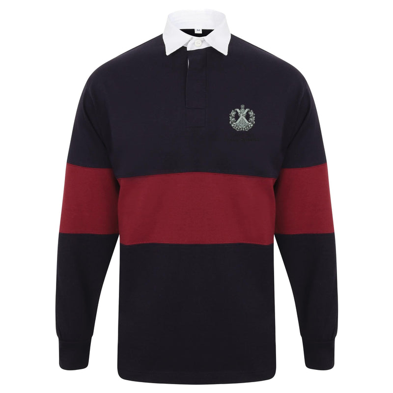 Queens Own Cameron Highlanders Front Row Long Sleeve Panelled Rugby Shirt