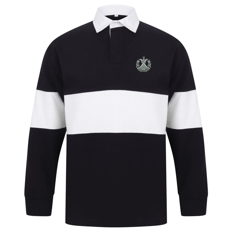 Queens Own Cameron Highlanders Front Row Long Sleeve Panelled Rugby Shirt