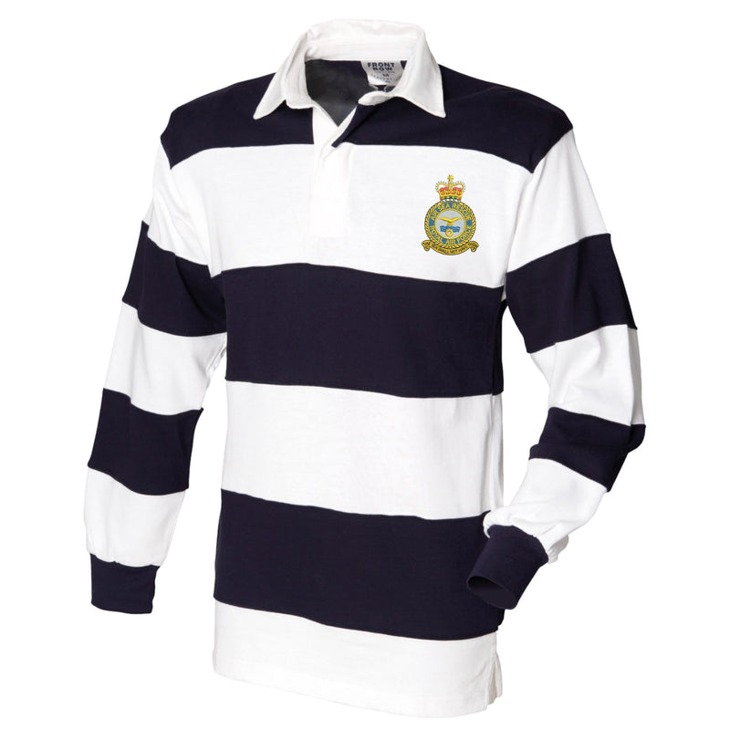 RAF Air Sea Rescue Front Row Sewn Stripe Long Sleeve Rugby Shirt