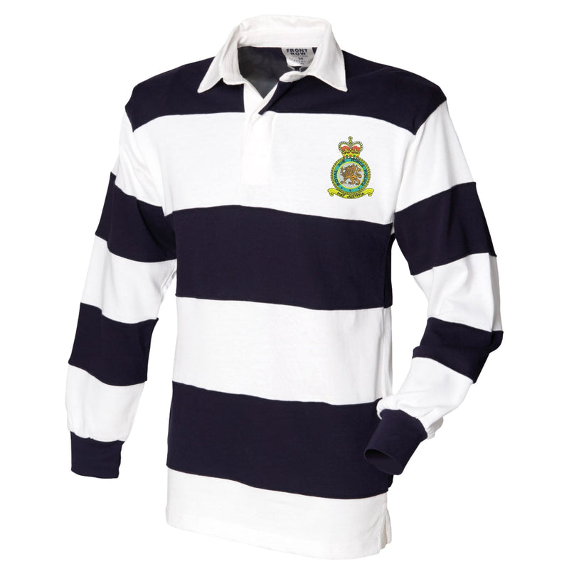 RAF Police Front Row Sewn Stripe Long Sleeve Rugby Shirt