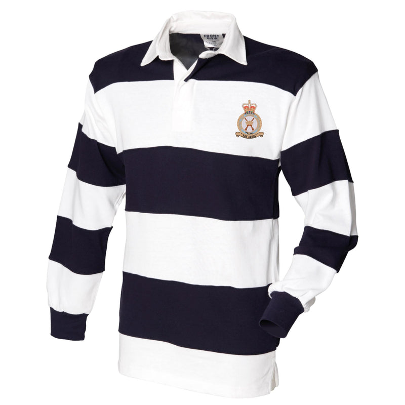 RAF Regiment Front Row Sewn Stripe Long Sleeve Rugby Shirt