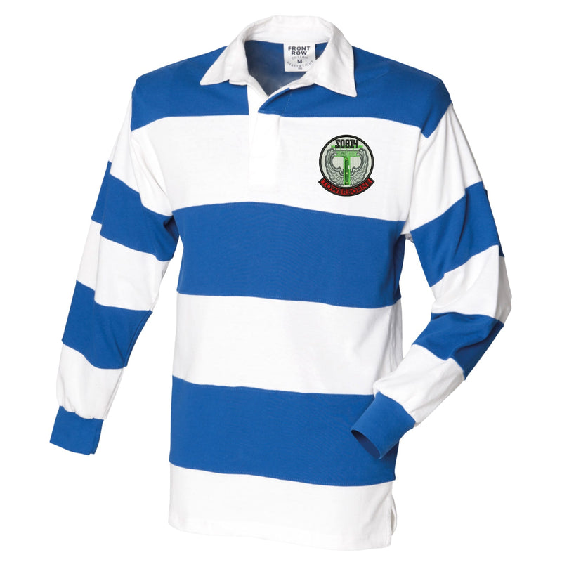 RAFP 814 Towerborne Front Row Sewn Stripe Long Sleeve Rugby Shirt