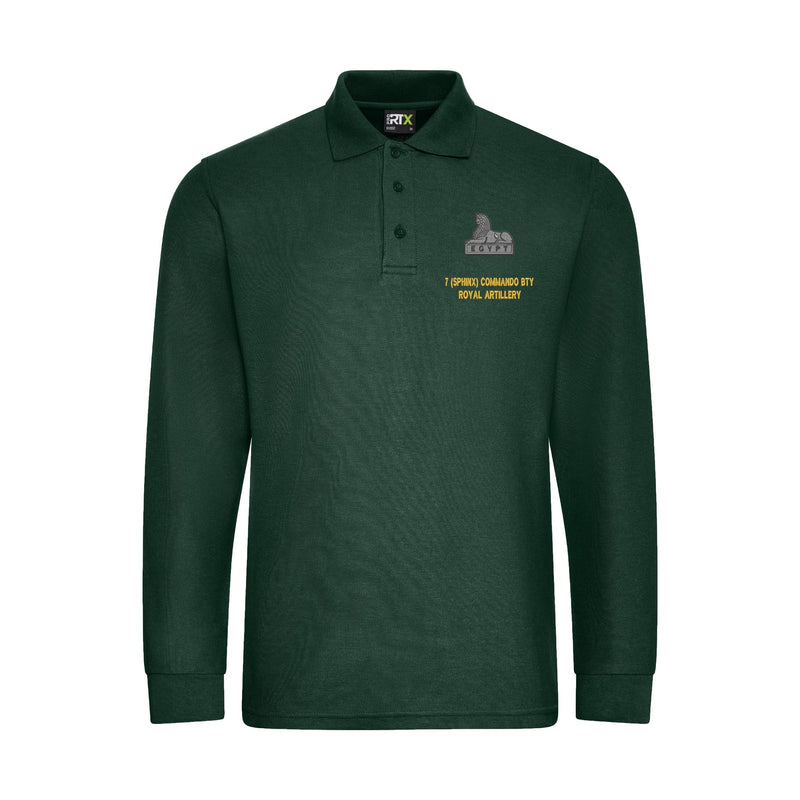 Royal Artillery 7 Sphinx Commando Battery Long Sleeve Polo Shirt
