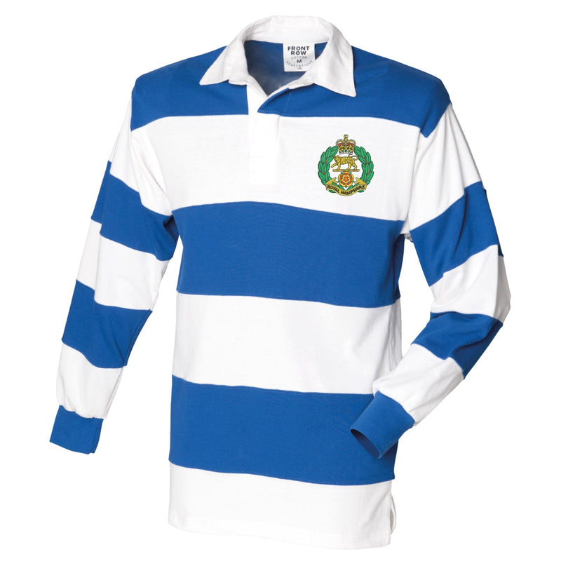 Royal Hampshire Regiment Front Row Sewn Stripe Long Sleeve Rugby Shirt