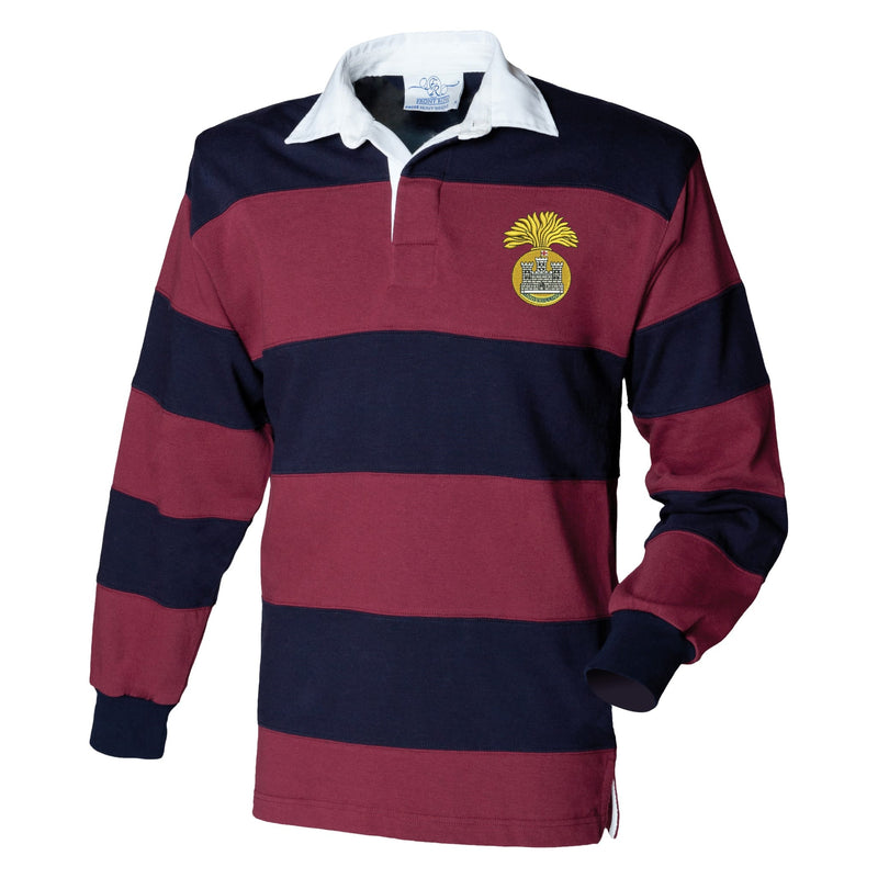 Royal Inniskilling Fusiliers Front Row Sewn Stripe Long Sleeve Rugby Shirt